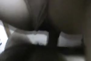 Horny dark brown enjoys engulfing and riding my overweight knob in POV movie