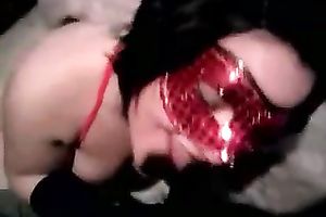 Blowjob after Halloween party with costumes still on us