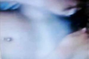 My bosomy black skinned girlfriend caresses her juicy muff with hands