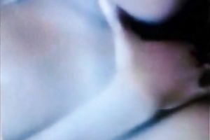 My bosomy black skinned girlfriend caresses her juicy muff with hands