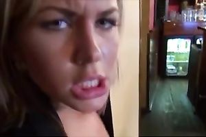 Lewd blond Czech mother I'd like to fuck was willing to be screwed in the bar