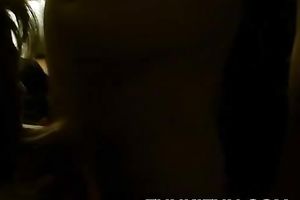 Horny cougar is fellating my penis whilst being blindfolded