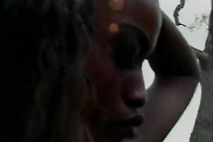 Hot and zesty dark white bitch engulfing off her boyfriend's rod