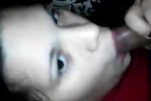 Hungry legal age teenager floozy craves to feel sticky cum on her face