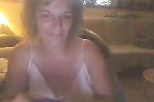 Short haired auburn web camera older white lady naked her indeed giant love melons