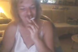 Short haired auburn web camera older white lady naked her indeed giant love melons