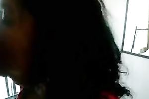 Curly dark slutty white bitch blew my buddy's corpulent meaty 10-Pounder on web camera