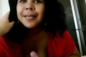 Curly dark slutty white bitch blew my buddy's corpulent meaty 10-Pounder on web camera