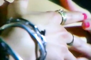 Kinky blond honey loved to permeate her taut wet crack with fake penis