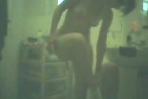 My superlatively good friend's girlfriend secretly being taped during the time that this babe is dressing