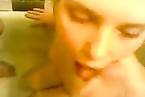 Petite sweetheart in the bathroom was lascivious for quick trio