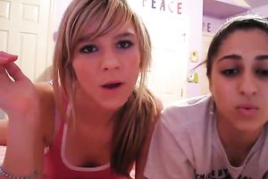 Two amateur girls talking about anal sex on cam