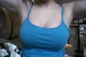 Big boobed ally masturbating passionately in front of camera