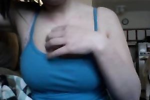 Big boobed ally masturbating passionately in front of camera