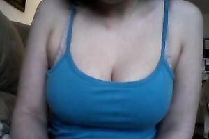 Big boobed ally masturbating passionately in front of camera