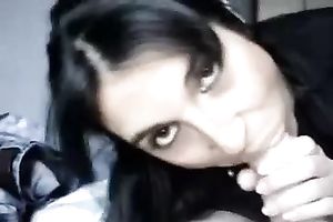 Cute Indian amateur wife gives quick head to her stud