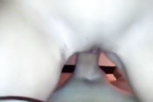 Flirty brunette hair rides her lover's wet dong in cowgirl position