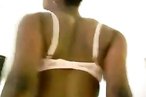 Awesome bootyful chocolate playgirl of my buddy jumps on his white knob