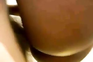 Awesome bootyful chocolate playgirl of my buddy jumps on his white knob