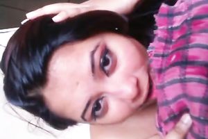 Busty and gorgeous Indian slutwife blowing and petting her BF