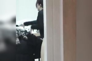 Just spying on a pair of girls changing clothing in the bedroom