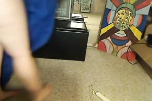 Poking my slit with huge sex toy during the time that sweet clitoris with Hitachi sex toy