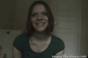 Amateur legal age teenager shows her mangos and takes a ride on a dick