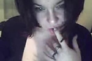 Mesmerizing dark brown cam sexpot shows me her mounds and vagina