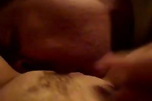 My extremely kinky hubby tongue kisses my plump pussy