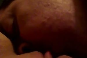 My extremely kinky hubby tongue kisses my plump pussy