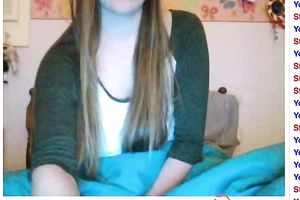 Tall webcam housewife with diminutive titties strips down to her pants