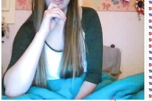 Tall webcam housewife with diminutive titties strips down to her pants