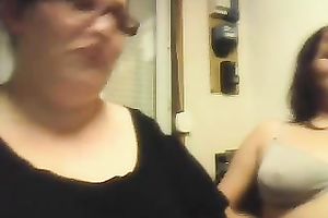 We are chubby lesbian babes and we aren't shy to show our large bumpers on camera