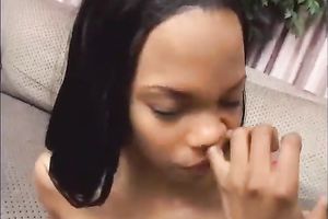 Beautiful dark hottie enjoyed a big and lengthy knob of her boyfriend