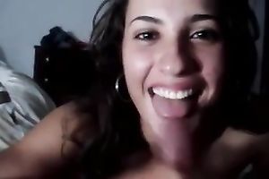 Lovely bae engulfing hard weenie balls unfathomable in non-professional sex video