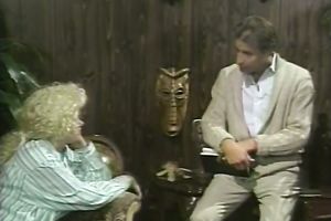 This lewd golden-haired with fine round mambos loves masturbating in sofa