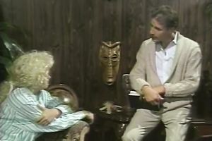 This lewd golden-haired with fine round mambos loves masturbating in sofa