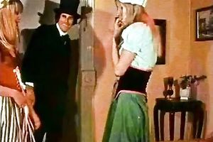 Two lustful and lewd sweethearts sharing one big and bulky weenie of their ally