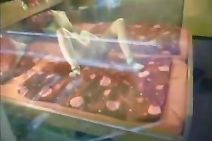 Playful blondie engulfing knob in advance of taking a ride in reverse cowgirl pose