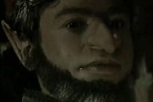 Hot and slutty chick in Santa Claus outfit gives a fellow a deepthroat