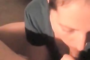 German dark brown sweetie sucks my prick with excitement