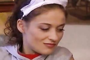 Anal fisting session with my immodest housemaid in the living room