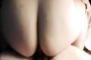 big beautiful woman girlfriend enjoys shaking her massive gazoo during the time that riding me