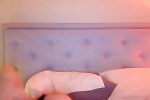 Topless non-professional girlfriend smokin' a cigarette whilst on livecam with me