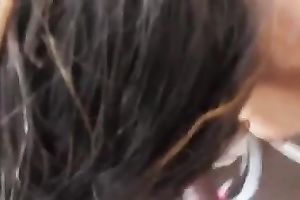 Palatable naturally hawt dark beauty of my buddy sucks his lengthy BBC