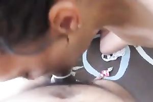 Palatable naturally hawt dark beauty of my buddy sucks his lengthy BBC