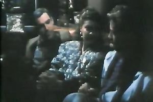 Nasty white classic strumpets on the daybed having three-some