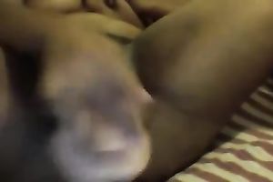 Wondrous horn-mad large racked dark nympho masturbated with vibrator