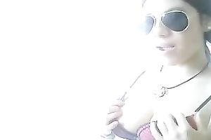 Hot Latin hottie shows me her assets and fur pie