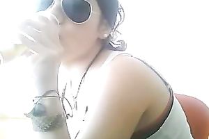 Hot Latin hottie shows me her assets and fur pie